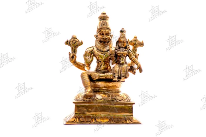 ŚRĪ LAKṢMĪ NARASIMHA Panchaloha Icon - Image 2