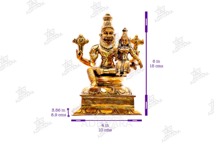 ŚRĪ LAKṢMĪ NARASIMHA Panchaloha Icon - Image 3