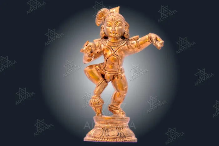 ŚRĪ NAṬAVARA KṚṢṆA 5” Panchaloha Icon - Image 6
